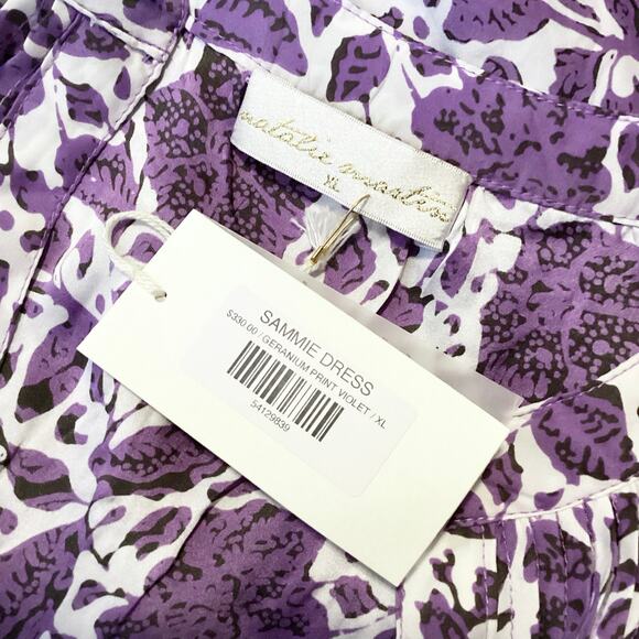 Natalie Martin SammIe Pintuck 100% Silk Dress Violet Geranium XL NWT - Picture 3 of 5